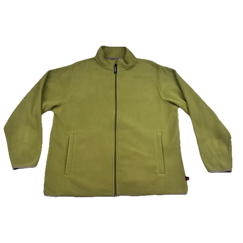 Woolrich Womens Green Andes Fleece Outdoor Zip Sweatshirt Casual Large Hiking